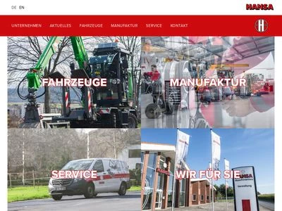 Website von Hansa - Maschinenbau Vertriebs- und Fertigungs GmbH