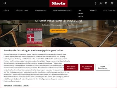 Website von Miele & Cie. KG