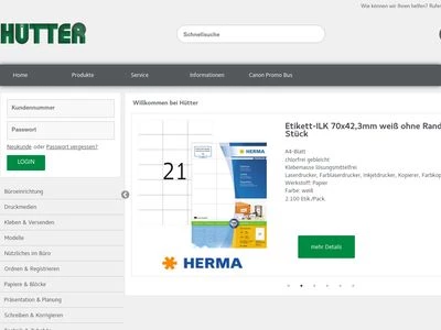 Website von Hütter GmbH