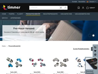 Website von Timmer GmbH
