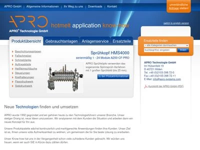 Website von APRO Technologie GmbH