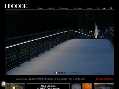 Website von LECCOR Leuchten GmbH