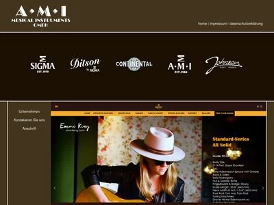 Website von AMI Musical Instruments GmbH