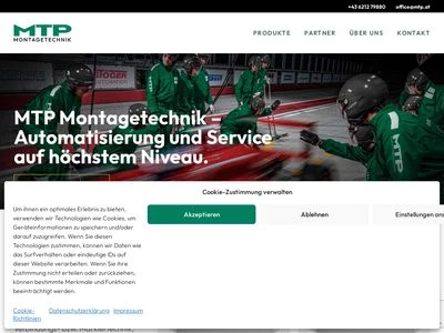 Website von MTP Montagetechnik GmbH