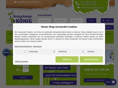 Website von VerpackungsKönig GmbH