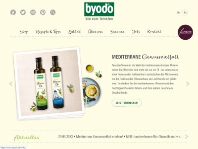 Website von Byodo Naturkost GmbH