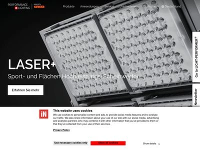 Website von PERFORMANCE iN LIGHTING GmbH