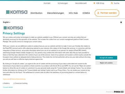 Website von KOMSA Kommunikation Sachsen AG