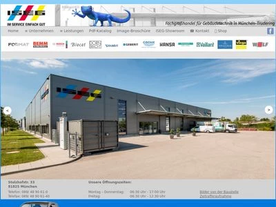 Website von ISEG Fachgroßhandel für Gebäudetechnik eG