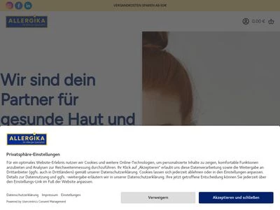 Website von ALLERGIKA Pharma GmbH