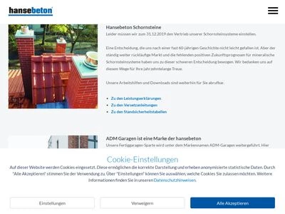 Website von Hanse-Betonvertriebs-Union GmbH