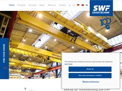Website von SWF Krantechnik GmbH