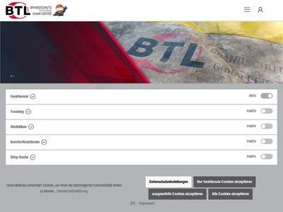 Website von BTL Brandschutz Technik GmbH Leipzig