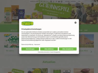 Website von Rapunzel Naturkost GmbH