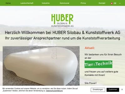 Website von HUBER Silobau & Kunststoffwerk AG