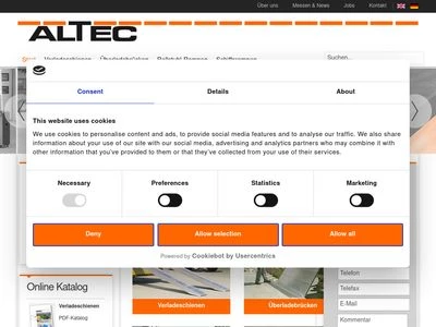 Website von ALTEC GmbH