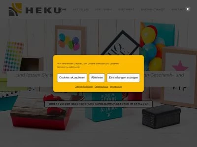 Website von HEKU GmbH Papierwaren und Konsumgüter