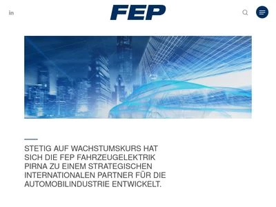Website von FEP Fahrzeugelektrik Pirna GmbH & Co. KG