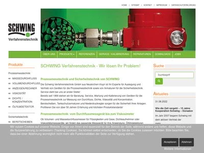 Website von SCHWING Verfahrenstechnik GmbH