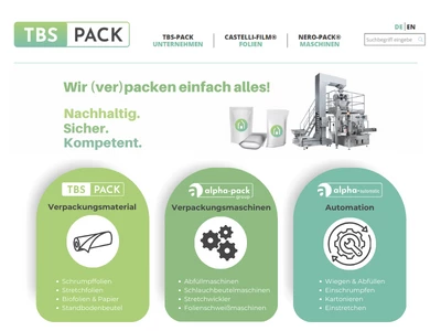 Website von tbs-pack GmbH
