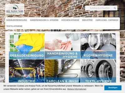 Website von WGS Handels GmbH - Produkte für Reinigung & Hygiene