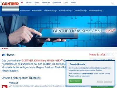 Website von Günther Kälte-Klima GmbH