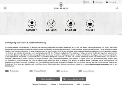 Website von Ankerkraut GmbH