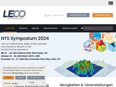 Website von LECO Instrumente GmbH