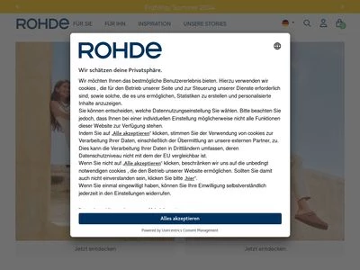 Website von Rohde Shoes GmbH