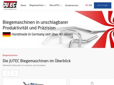 Website von JUTEC Biegesysteme GmbH & Co. KG