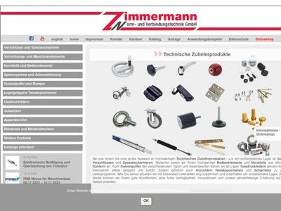 Website von Zimmermann Norm- und Verbindungstechnik GmbH