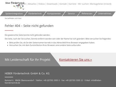 Website von Heber Fördertechnik GmbH & Co. KG