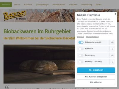 Website von Backdat GmbH