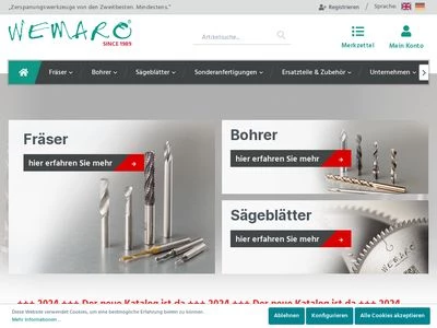 Website von Wemaro Tools GmbH