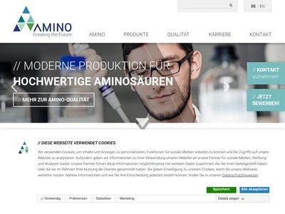 Website von AMINO GmbH
