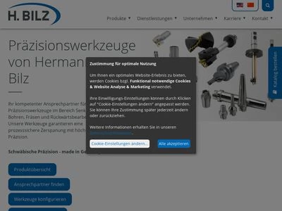 Website von Hermann Bilz GmbH & Co KG