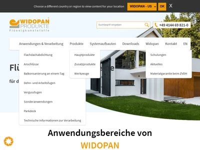 Website von WIDOPAN Produkte GmbH