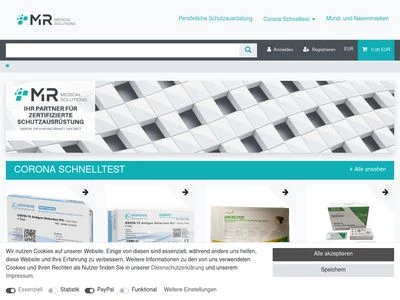 Website von 1a MR  MEDICAL CORONA Schnelltest & Selbsttest - Handels GmbH