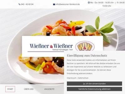 Website von Wießner & Wießner Feinkost Handelsges. mbH