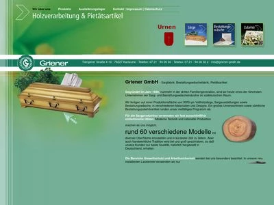 Website von Griener GmbH