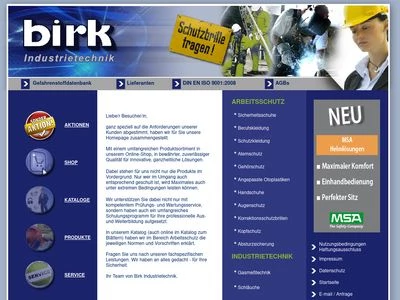 Website von Birk GmbH