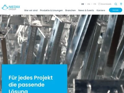 Website von Niedax GmbH & Co. KG