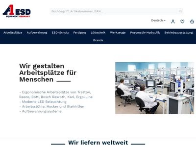 Website von A1-ESD equipment GmbH