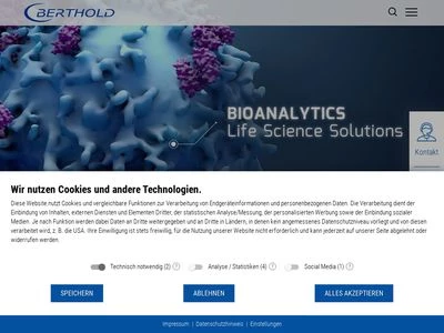 Website von Berthold Technologies GmbH & Co. KG
