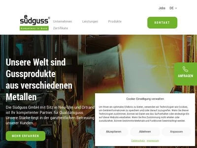 Website von Südguss GmbH