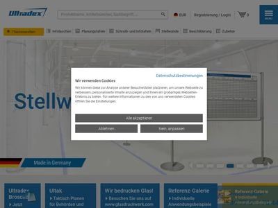 Website von Ultradex Planungsgeräte GmbH