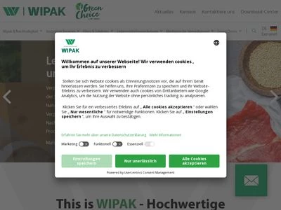 Website von Wipak Walsrode GmbH & Co. KG