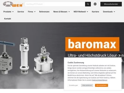 Website von WEH GmbH Verbindungstechnik