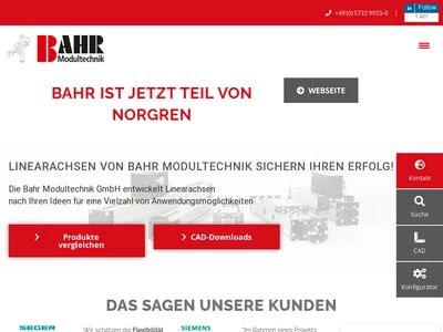 Website von Bahr Modultechnik GmbH