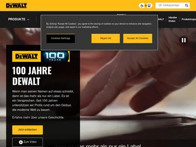 Website von DEWALT Deutschland